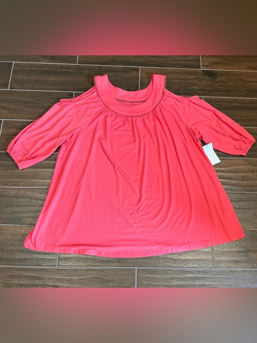Jessica London Cold Shoulder Top Size 18/20 Coral New